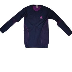 Odlo Navy and Purple Long Sleeve Top Sz L